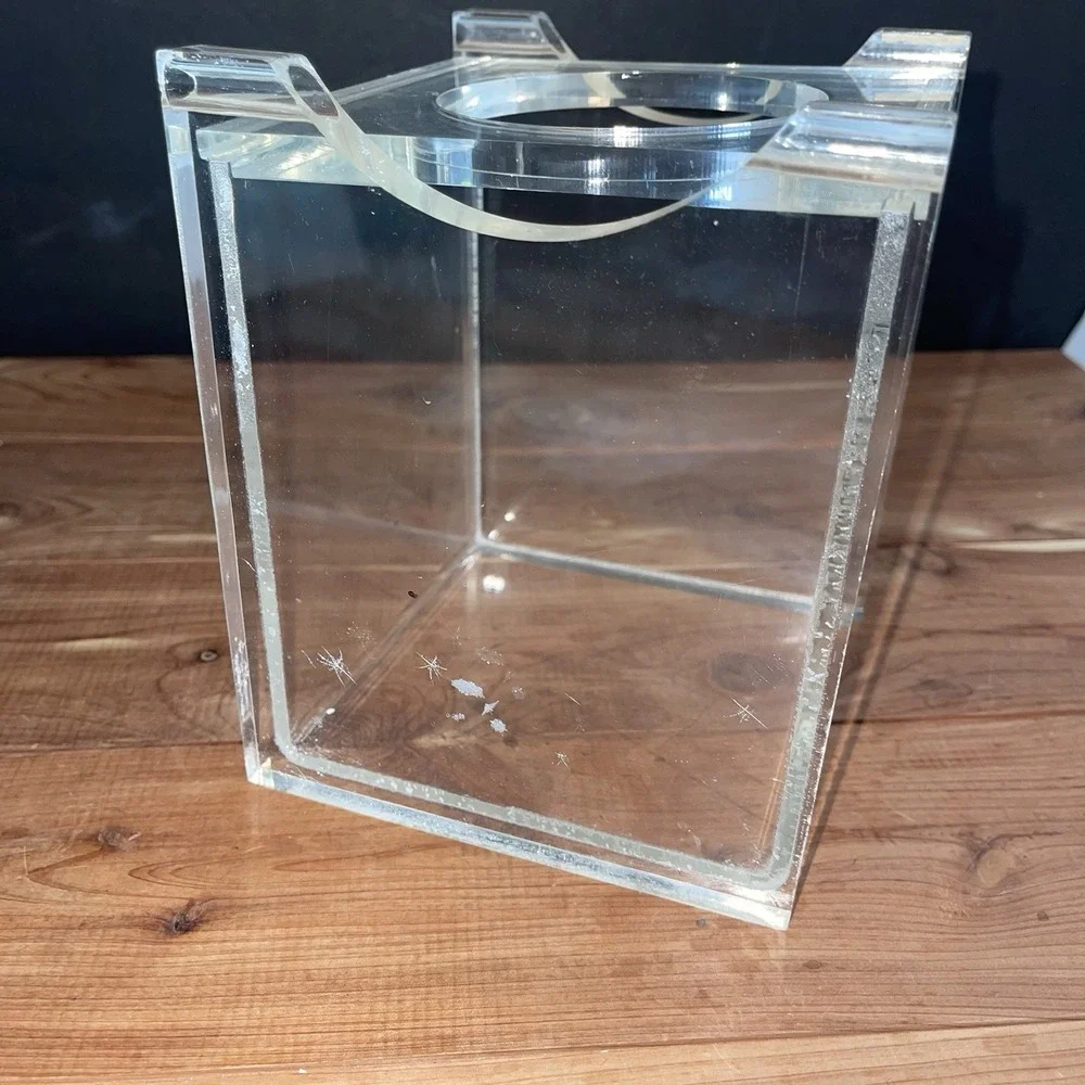 VTG Luxury Heavy Lucite Tissue Box Cover – Thick Clear Acrylic Cube Modern